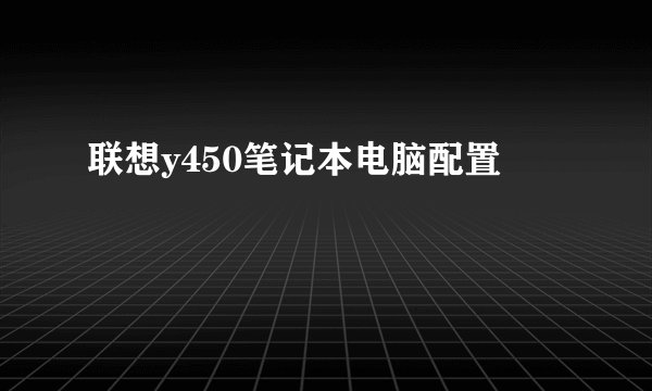 联想y450笔记本电脑配置