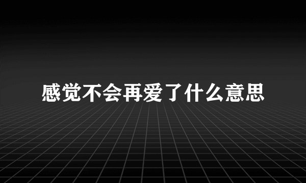 感觉不会再爱了什么意思