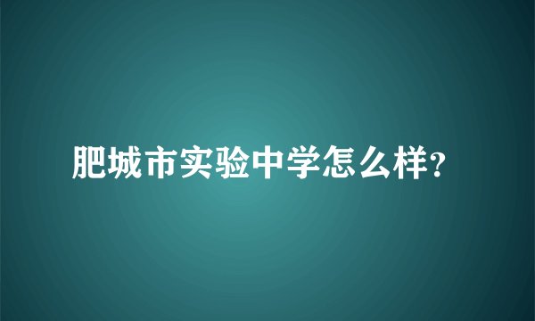 肥城市实验中学怎么样?