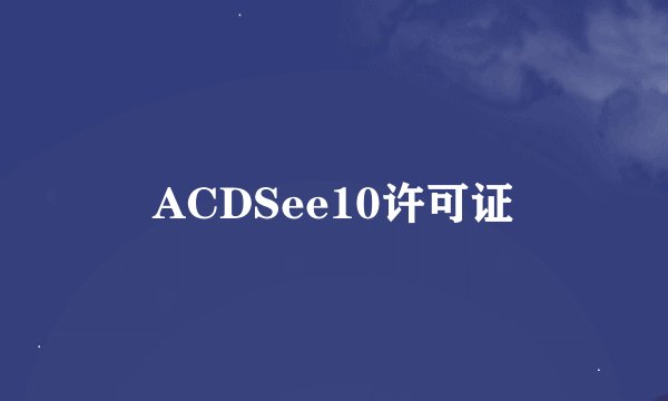 ACDSee10许可证