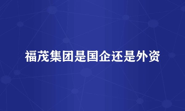 福茂集团是国企还是外资