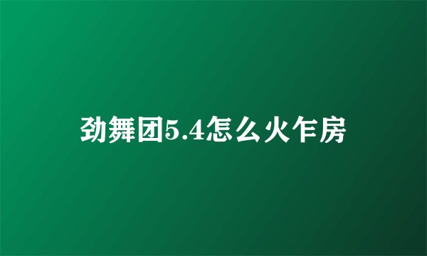 劲舞团5.4怎么火乍房