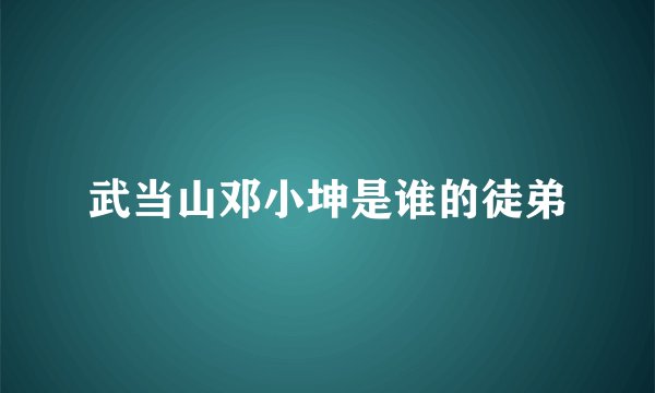 武当山邓小坤是谁的徒弟