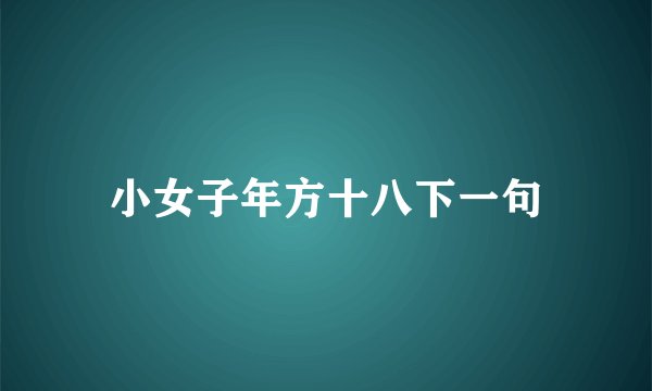 小女子年方十八下一句