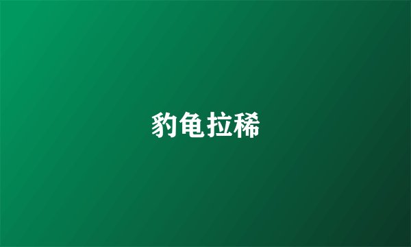 豹龟拉稀