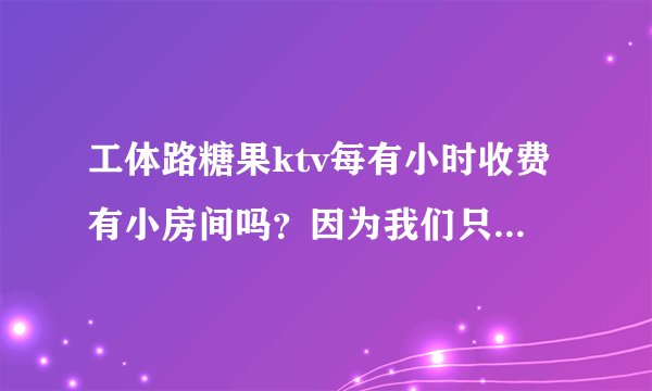 工体路糖果ktv每有小时收费有小房间吗？因为我们只有俩个人