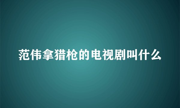 范伟拿猎枪的电视剧叫什么