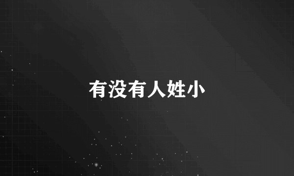 有没有人姓小