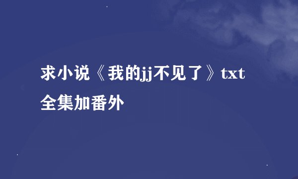求小说《我的jj不见了》txt全集加番外