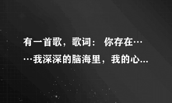 有一首歌，歌词： 你存在……我深深的脑海里，我的心里，我的梦里，我的歌声里……～ 这是什么歌