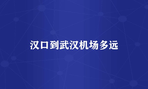 汉口到武汉机场多远