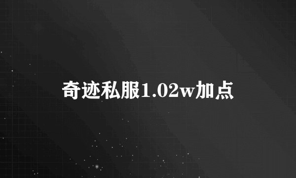 奇迹私服1.02w加点