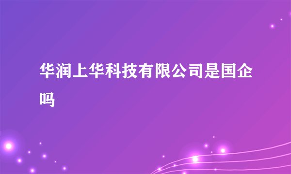 华润上华科技有限公司是国企吗