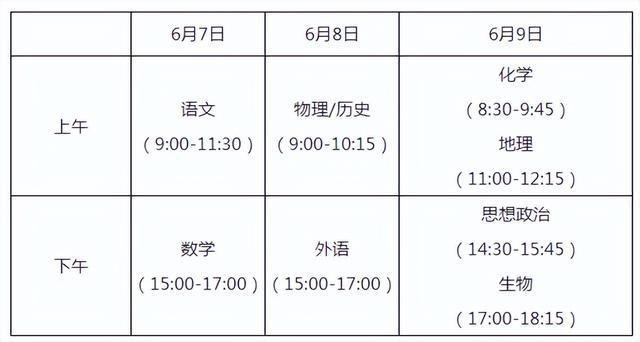 江苏省高考时间2022年具体时间