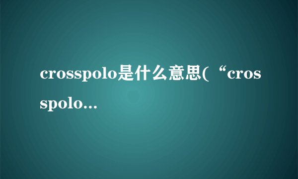 crosspolo是什么意思(“crosspolo”与“polo”有什么区别)
