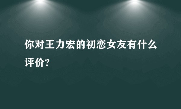 你对王力宏的初恋女友有什么评价?