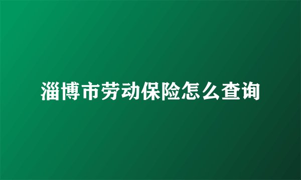淄博市劳动保险怎么查询