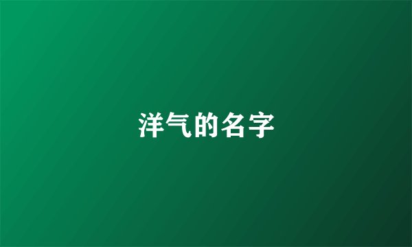 洋气的名字