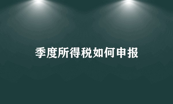 季度所得税如何申报