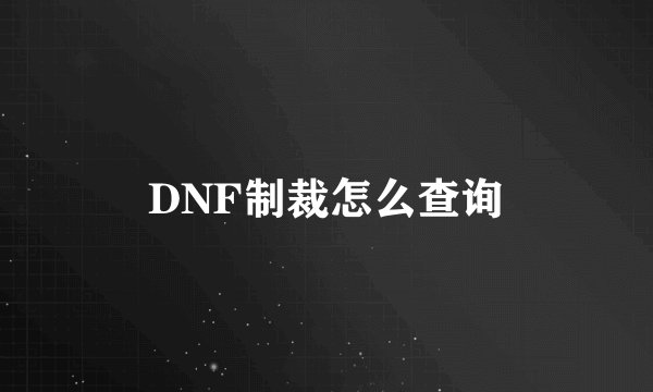 DNF制裁怎么查询