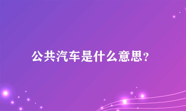 公共汽车是什么意思？