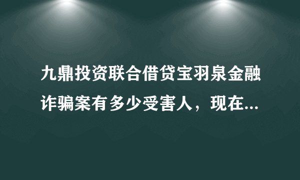 九鼎投资联合借贷宝羽泉金融诈骗案有多少受害人，现在什么情况了