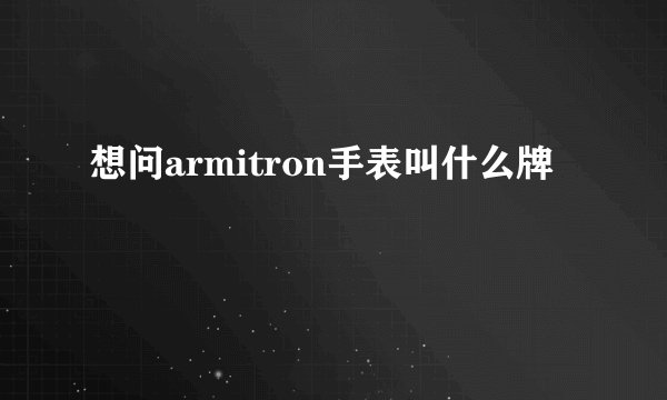 想问armitron手表叫什么牌