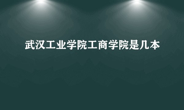 武汉工业学院工商学院是几本