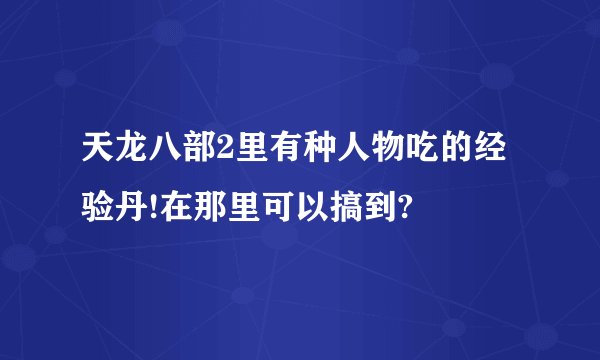 天龙八部2里有种人物吃的经验丹!在那里可以搞到?