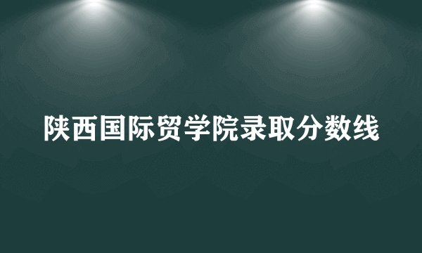 陕西国际贸学院录取分数线
