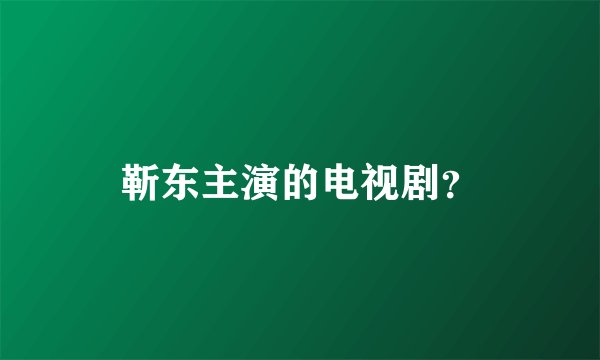 靳东主演的电视剧？