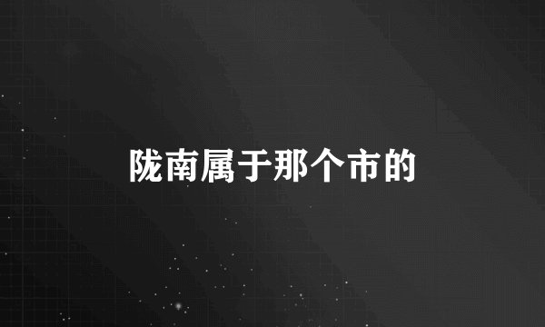 陇南属于那个市的
