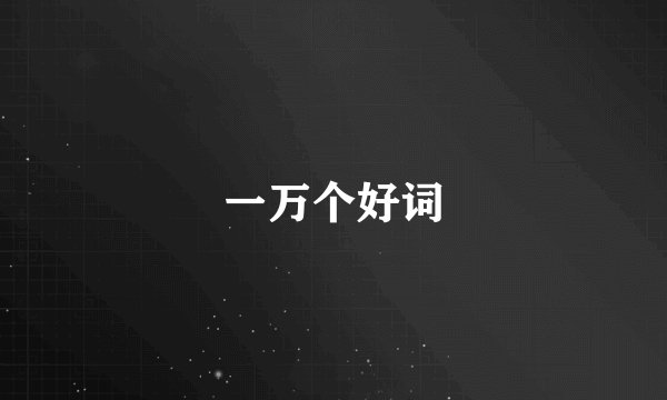 一万个好词