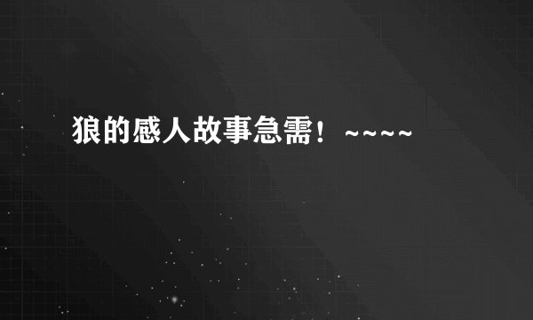 狼的感人故事急需！~~~~