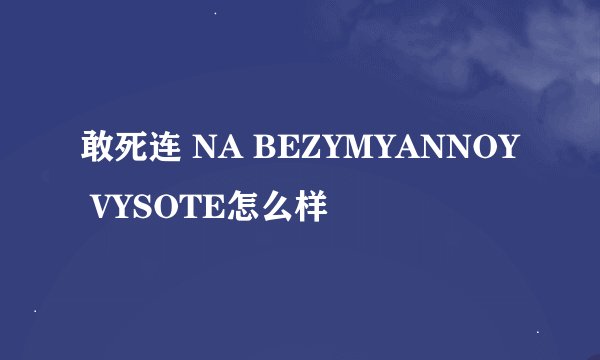 敢死连 NA BEZYMYANNOY VYSOTE怎么样