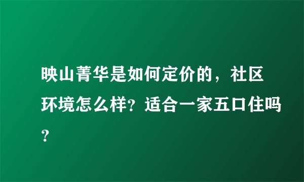 映山菁华是如何定价的，社区环境怎么样？适合一家五口住吗？