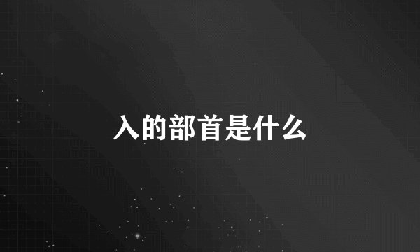 入的部首是什么