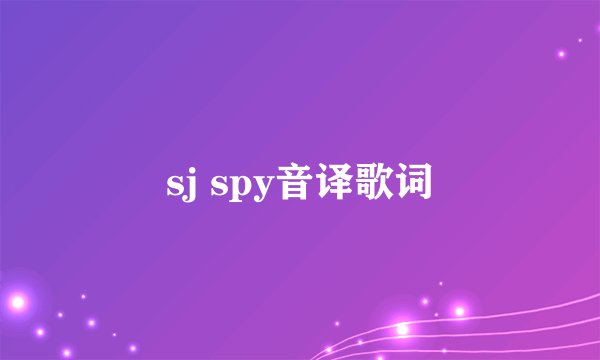 sj spy音译歌词
