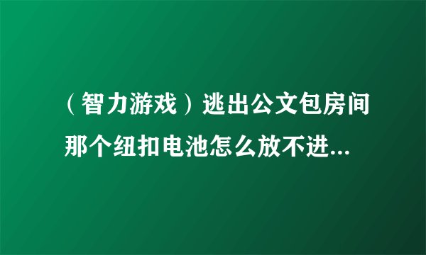 （智力游戏）逃出公文包房间 那个纽扣电池怎么放不进激光手电 我怎么点都没反映，具体点手电哪里啊？