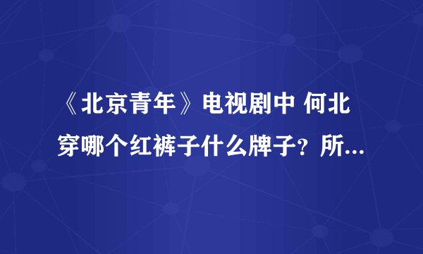 《北京青年》电视剧中 何北穿哪个红裤子什么牌子？所有衣服都可以，谢谢了。