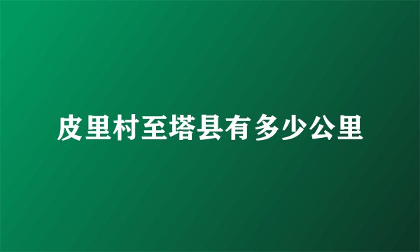 皮里村至塔县有多少公里