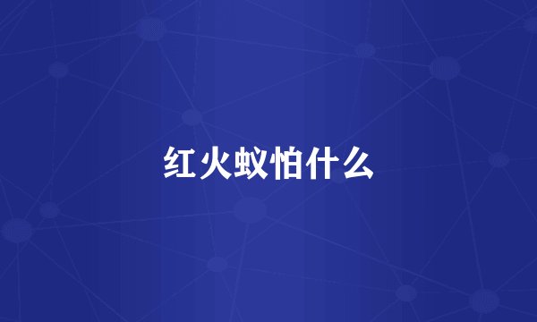 红火蚁怕什么