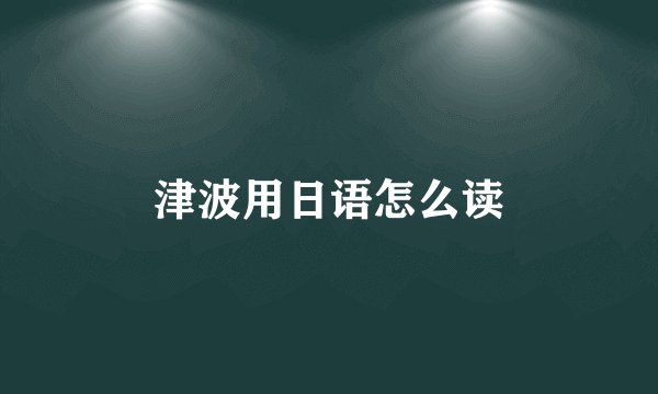津波用日语怎么读
