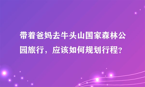 带着爸妈去牛头山国家森林公园旅行，应该如何规划行程？