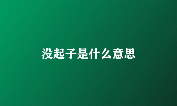 没起子是什么意思