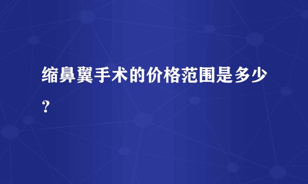 缩鼻翼手术的价格范围是多少？