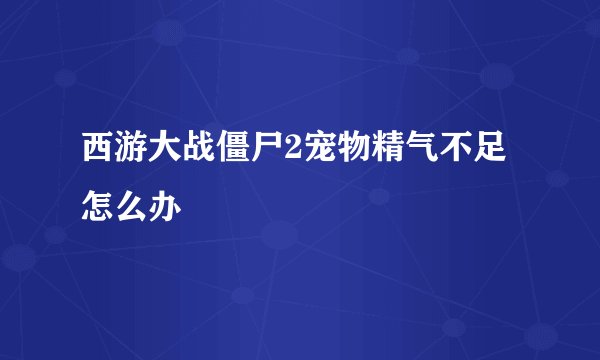 西游大战僵尸2宠物精气不足怎么办