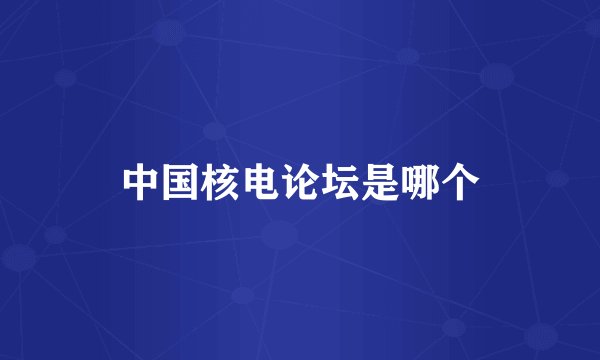 中国核电论坛是哪个