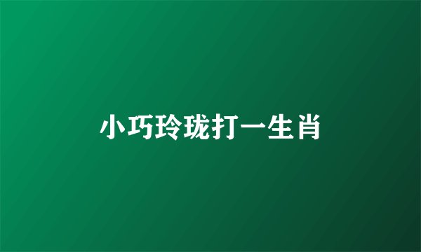 小巧玲珑打一生肖