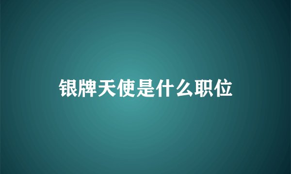 银牌天使是什么职位
